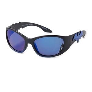 Batma Boys black wrap round Sunglasses blue lenses 100% UV protection. Aged 3+